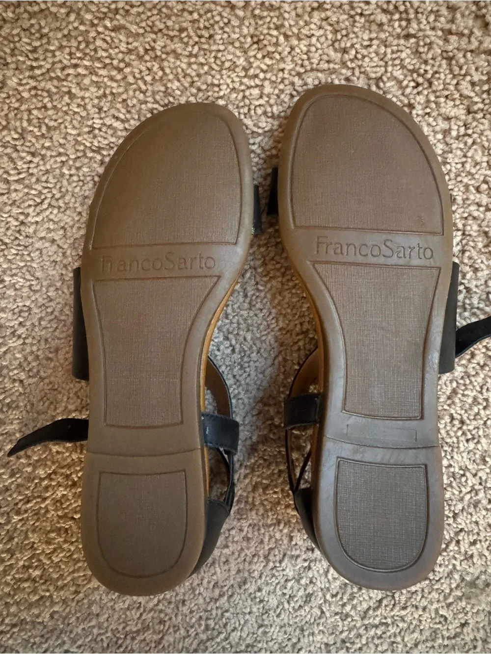 Franco Sarto Black Leather Crisscross Ankle Strap Sandals